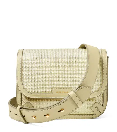 Aspinal Of London Leather Raffia-front Ella Cross-body Bag
