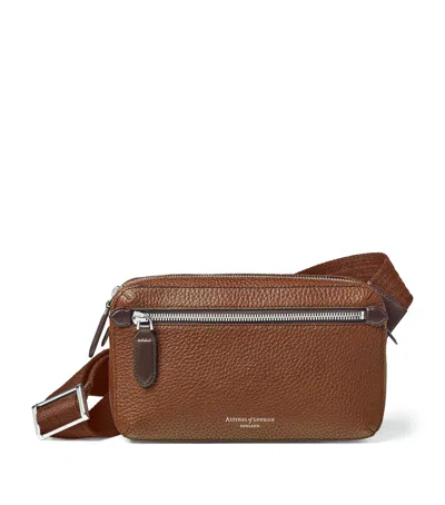 ASPINAL OF LONDON LEATHER REPORTER COMPACT BELT BAG