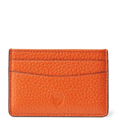 Aspinal Of London Leather Slim Card Holder In Orange