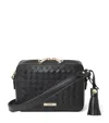 Aspinal Of London Leather Slot Weave Camera Bag In Black