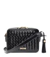 Aspinal Of London Leather Slot Weave Camera Bag In Black