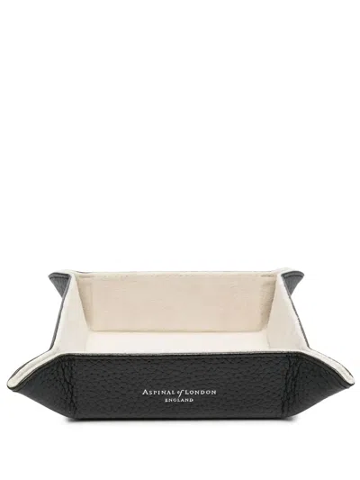 Aspinal Of London Leather Table Tray In 蓝色