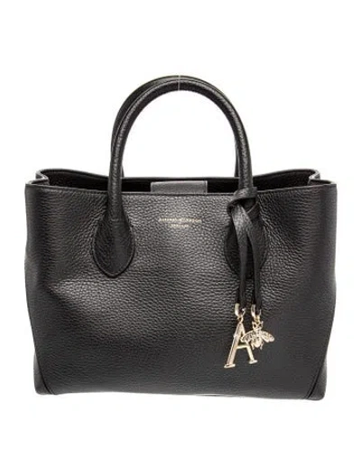 Pre-owned Aspinal Of London Leather Top Handle Bag In Black