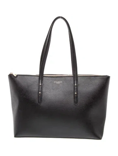 Pre-owned Aspinal Of London Leather Top Handle Bag In Black