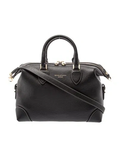 Pre-owned Aspinal Of London Leather Top Handle Bag In Black