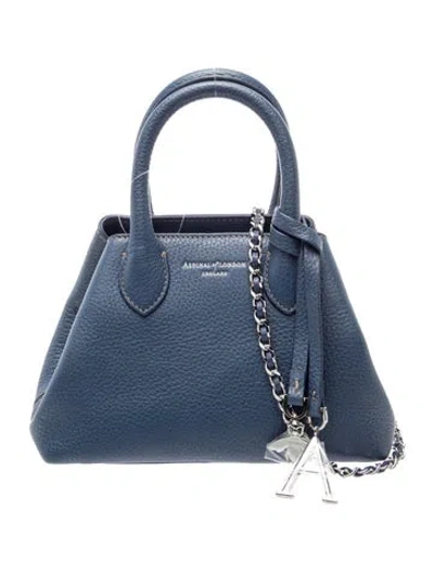 Pre-owned Aspinal Of London Leather Top Handle Bag In Blue