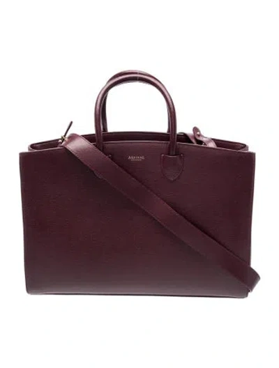 Pre-owned Aspinal Of London Leather Top Handle Bag In Burgundy/purple