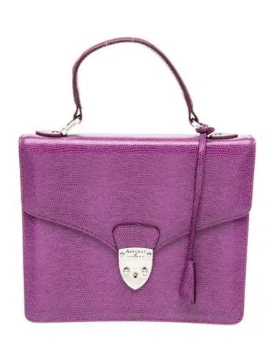 Pre-owned Aspinal Of London Leather Top Handle Bag In Purple