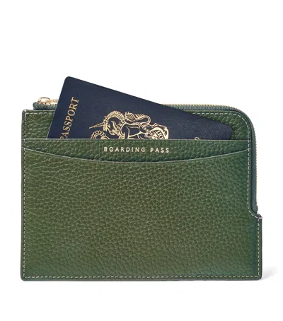 Aspinal Of London Leather Travel Wallet In Green