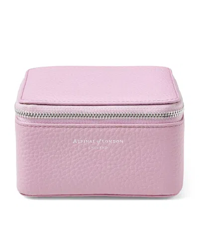 Aspinal Of London Leather Travel Watch And Ring Box In Purple