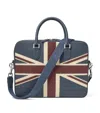 Aspinal Of London Leather Union Jack Briefcase In Blue
