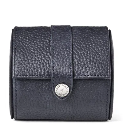 Aspinal Of London Leather Watch Roll In Black