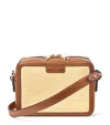 Aspinal Of London Womens Neutral Contrast-weave Logo-embossed Leather Camera Bag In Neutral