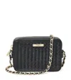 Aspinal Of London Womens Black Milly Logo-plaque Leather Shoulder Bag In Black