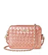 Aspinal Of London Leather Woven Milly Cross-body Bag In Pink