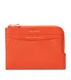 Aspinal Of London Orange Logo-embossed Zip-fastened Pebble-leather Travel Wallet In Orange