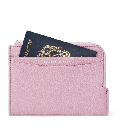 Aspinal Of London Leather Zipped Travel Wallet In Purple