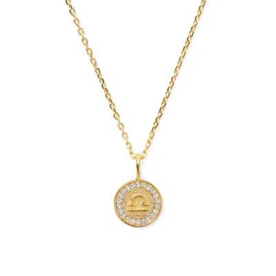 Aspinal Of London Libra Zodiac Pendant Necklace In Gold