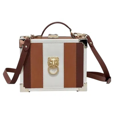 Pre-owned Aspinal Of London Lion Head Box Trunk Crossbody Bag In Brown