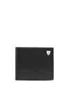 Aspinal Of London Logo Plaque Folded Wallet In Black