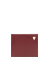 Aspinal Of London Logo Plaque Folded Wallet In Red