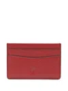 Aspinal Of London Logo-stamp Leather Cardholder In Red