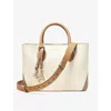 ASPINAL OF LONDON ASPINAL OF LONDON WOMEN'S TAUPE LONDON LOGO-PRINT LEATHER TOTE BAG
