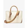Aspinal Of London Womens Taupe London Logo-print Leather Tote Bag In Taupe
