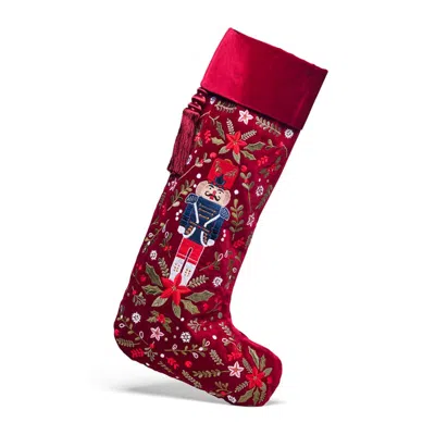 Aspinal Of London Luxury Personalised Christmas Stocking In Red