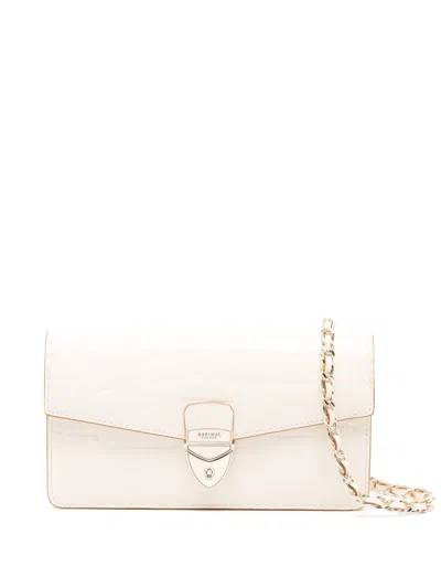 Aspinal Of London Mayfair 2 Leather Cltuch Bag In White