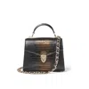 Aspinal Of London Mayfair 2 Midi Black And Gold Leather Crocodile Print Bag