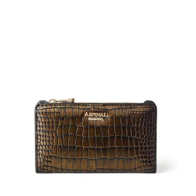 Aspinal Of London Mayfair Coin & Card Leather Wallet In Multi