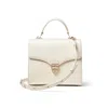 Aspinal Of London Mayfair Cream Leather Crocodile Print Bag In White
