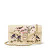 Aspinal Of London Womens Multi Mayfair English Garden Bird Woven Clutch Bag