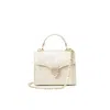 Aspinal Of London Mayfair Mini Cream Leather Crocodile Print Bag