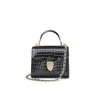 Aspinal Of London Mayfair Mini Leather Black Crocodile Print Bag