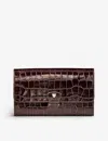 Aspinal Of London Amazonbrown Classic Crocodile-embossed Leather Travel Wallet In Amazonbrown
