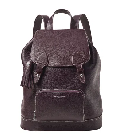 Aspinal Of London Medium Leather Hudson Backpack In Burgundy