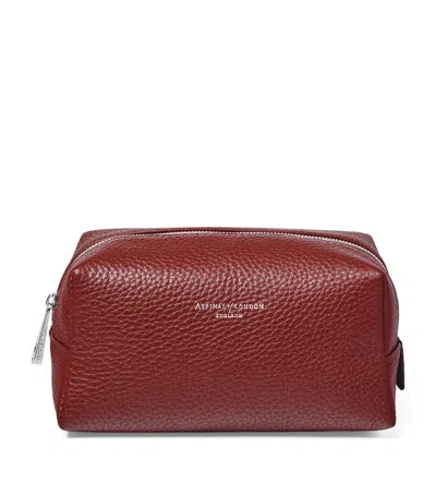Aspinal Of London Medium Leather London Cosmetic Case In Red