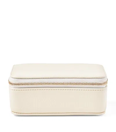 Aspinal Of London Medium Leather Travel Jewellery Box In Neutral