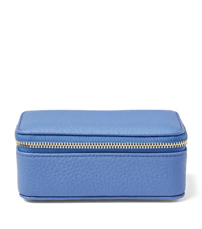 Aspinal Of London Medium Leather Travel Jewellery Case In Blue