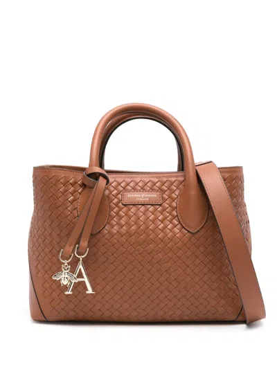Aspinal Of London Medium London Woven Tote Bag In Brown