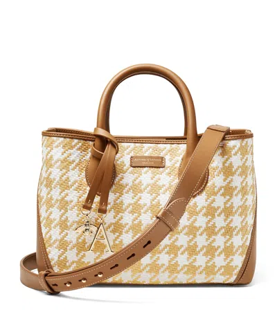 Aspinal Of London Medium Raffia Houndsooth London Tote Bag