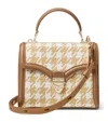 Aspinal Of London Medium Raffia Houndstooth Mayfair Bag