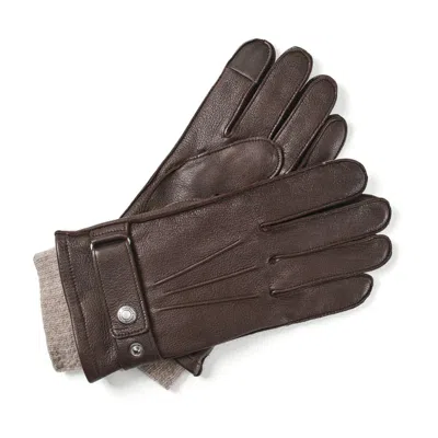 Aspinal Of London Men's Aerodrome Leather Gloves In Brown