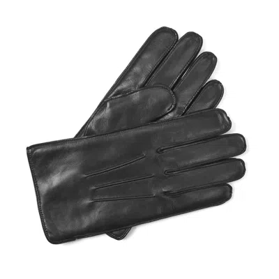 Aspinal Of London Men's Black Nappa Cashmere Lined Leather Gloves