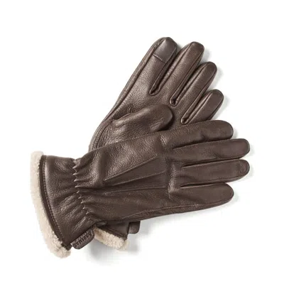 Aspinal Of London Men's Deerskin Leather Gloves In Brown