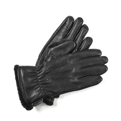 Aspinal Of London Men's Deerskin Leather Gloves In Black