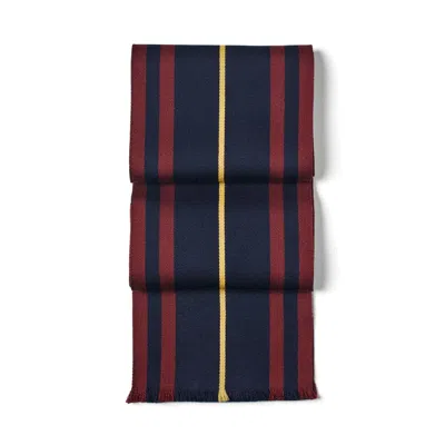 Aspinal Of London Men's Striped Merino Wool Scarf