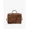 Aspinal Of London Mens  48hr Mount Street Logo-embossed Leather Travel Bag In Tobacco